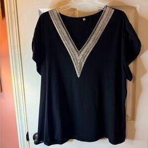 SALE Elegant Black V-Neck Women's Top